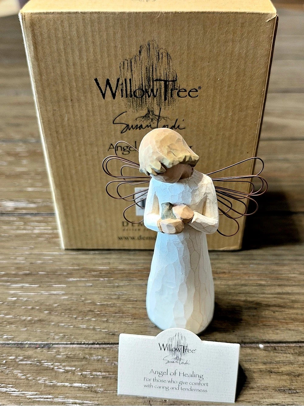 Willow Tree Angel of Healing Figurine White & Brown